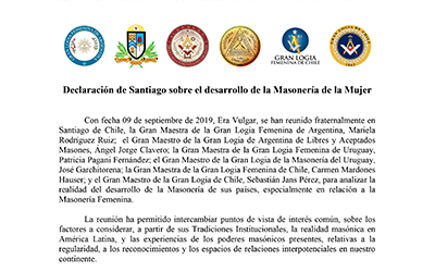 Declaración de Santiago sobre el desarrollo de la Masonería de la Mujer