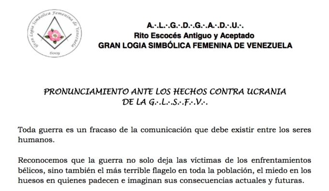 Comunicado de la  GLSFV sobre el conflicto en Ucrania