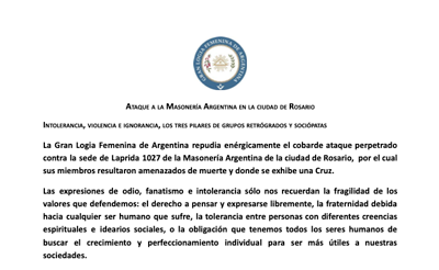 Ataque a la masonería argentina en la ciudad de Rosario