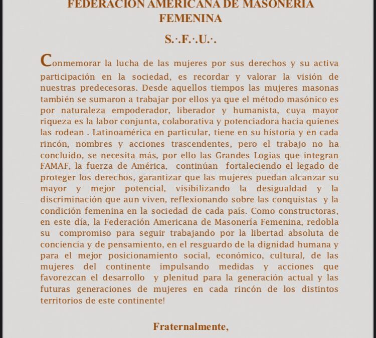 08 de Marzo «Día de la Mujer»